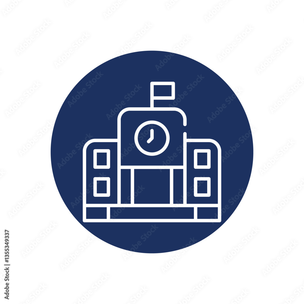 School Building icon vector stock illustration School Building icon vector stock illustration