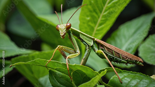 praying mantis on a leaf