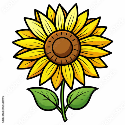 Sunflower on a white background