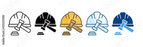 Labor Law Icon Set Multiple Style Collection