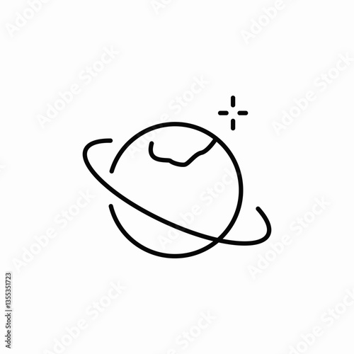 planet system icon sign vector