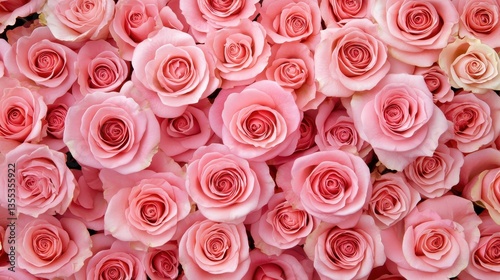 Blooming Pink Roses A Sea of Pastel Elegance.
