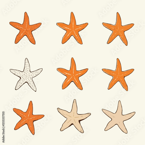 Seesterne Illustrationen:  Farbvariationen für Design

