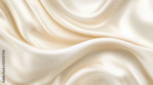Luxurious Cream Silk Drapes Elegance and Smoothness.