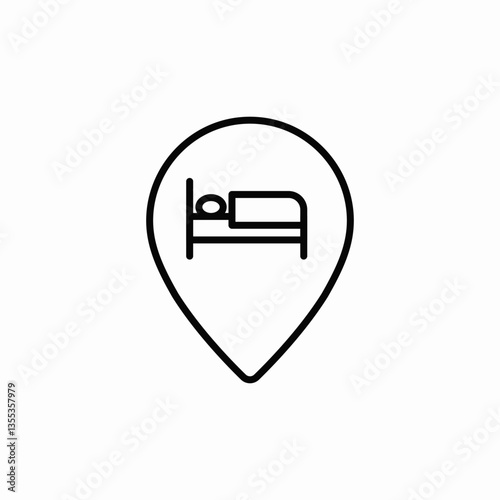 accommodation location icon sign vector