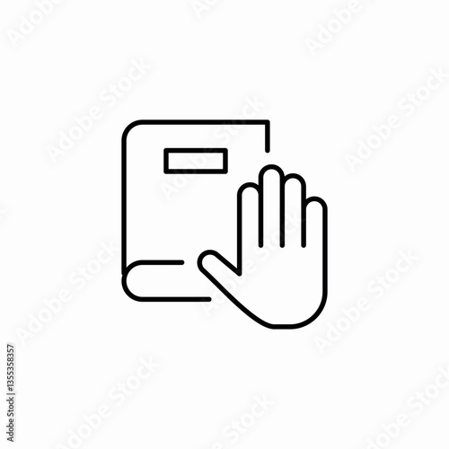 book palm icon sign vector