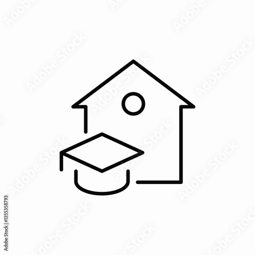 college housing icon sign vector