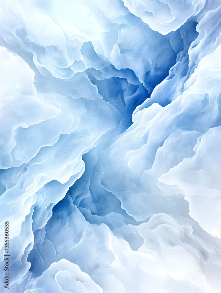 Obraz premium Abstract Blue Cloudy Landscape