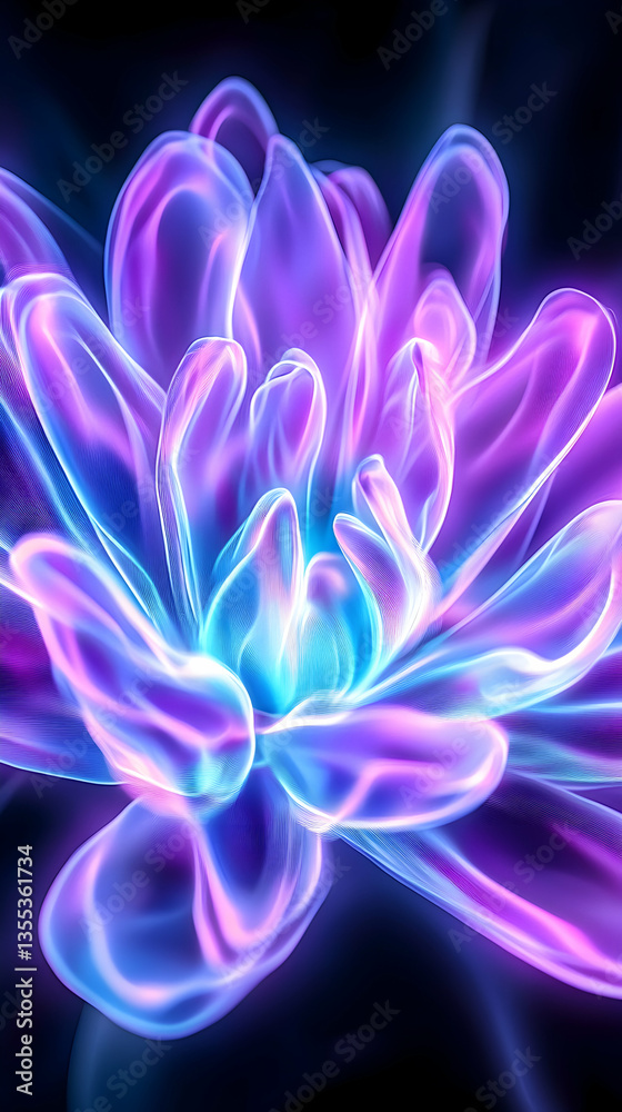 Obraz premium Abstract Glow Flower Dark Background