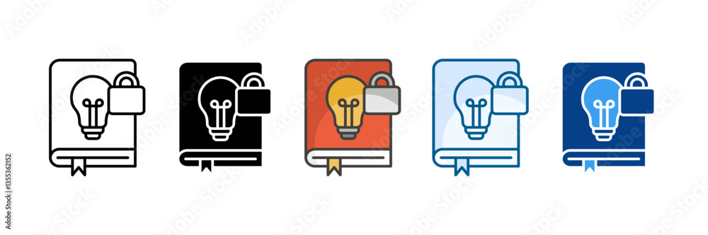 Intellectual Property Icon Set Multiple Style Collection Intellectual Property Icon Set Multiple Style Collection