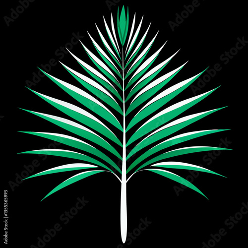 Palm leaf on a white background