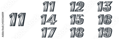 collection numbers Anniversary logo set icon vector design