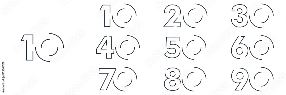 collection numbers Anniversary logo set icon vector design, black and white background collection numbers Anniversary logo set icon vector design, black and white background