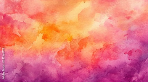 Beautiful watercolor painting displaying vibrant colors in an abstract manner