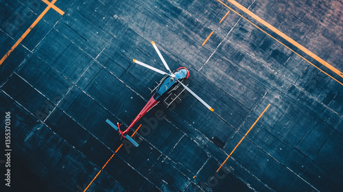 Obraz na płótnie Helicopter pad landing ground landing area platform vector top view illustration w salonie