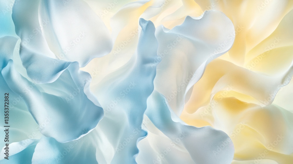 Obraz premium Elegant Silk Drapery in Soft Pastel Hues A Textured Fabric Composition for Design and Artistic