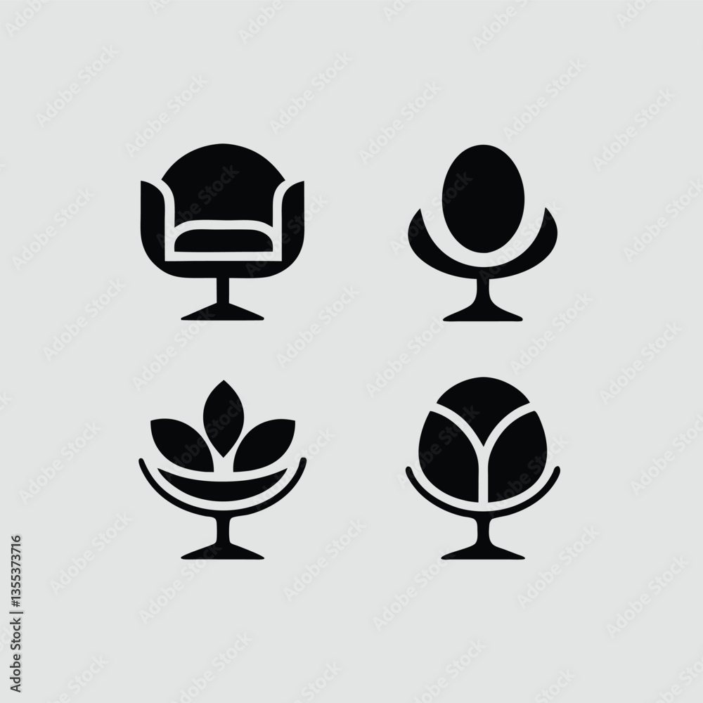 Chair table, bench and Seating icons set Vector illustration Chair table, bench and Seating icons set Vector illustration