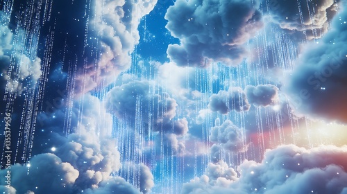 Wallpaper Mural A vibrant sky filled with dramatic clouds and cascading light, evoking a sense of wonder. Torontodigital.ca