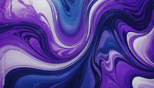 Abstract Swirl of Blue and Purple Paint Creates a Dreamy Texture