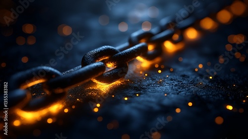 Fiery Chain Link on Dark Stone