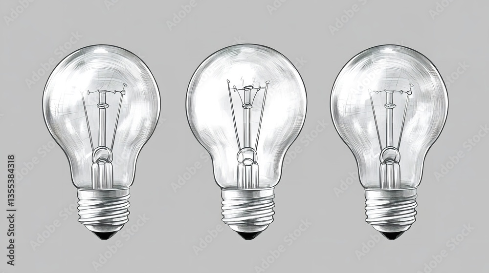 Light bulb sketch isolated on transparent background Light bulb sketch isolated on transparent background