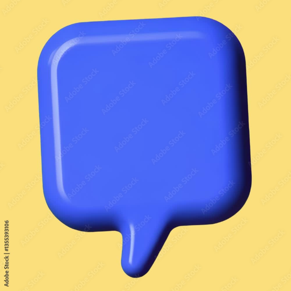 Blue 3D speech bubble icon animation isolated asset, transparent 4K video, alpha channel, ProRes 4444 Blue 3D speech bubble icon animation isolated asset, transparent 4K video, alpha channel, ProRes 4444