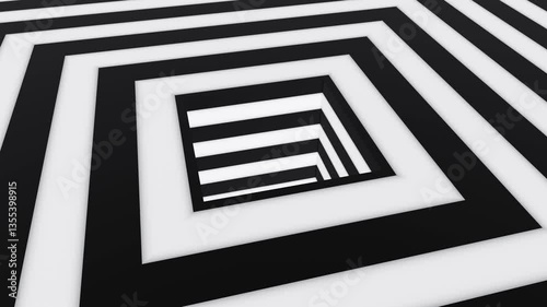 Wallpaper Mural Black and white square hypnotic optical illusion loop animation Torontodigital.ca