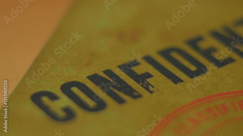 Macro Shot Top Confidential Vintage Folder Document