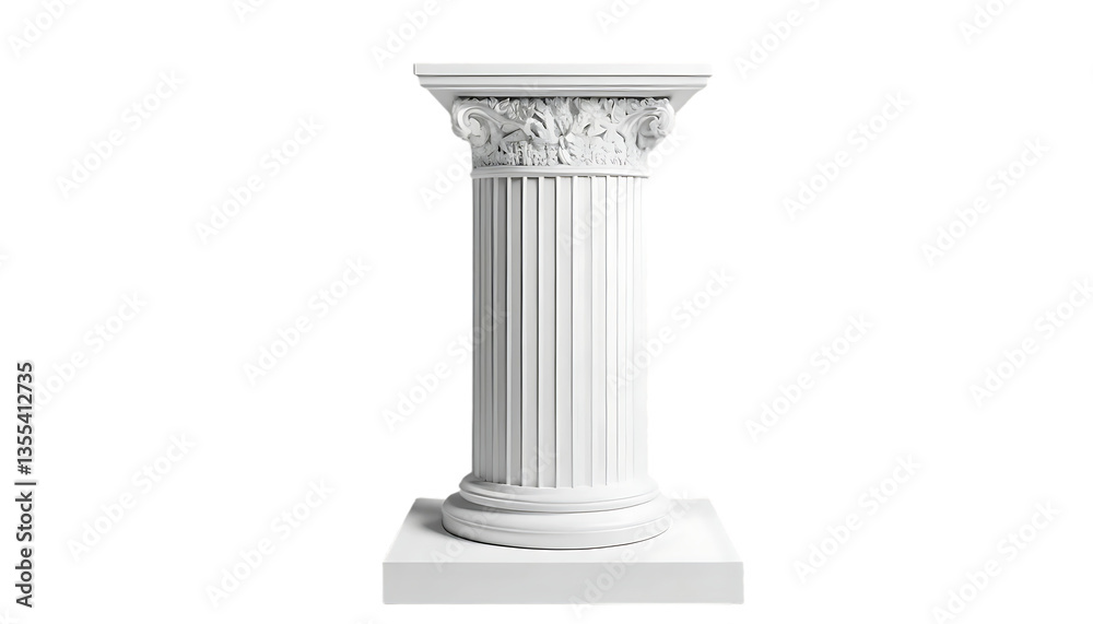 Isolated White Column on Black Background for Architecture and Design Projects Isolated White Column on Black Background for Architecture and Design Projects