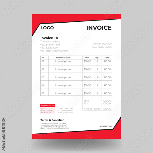 corporate invoice template design