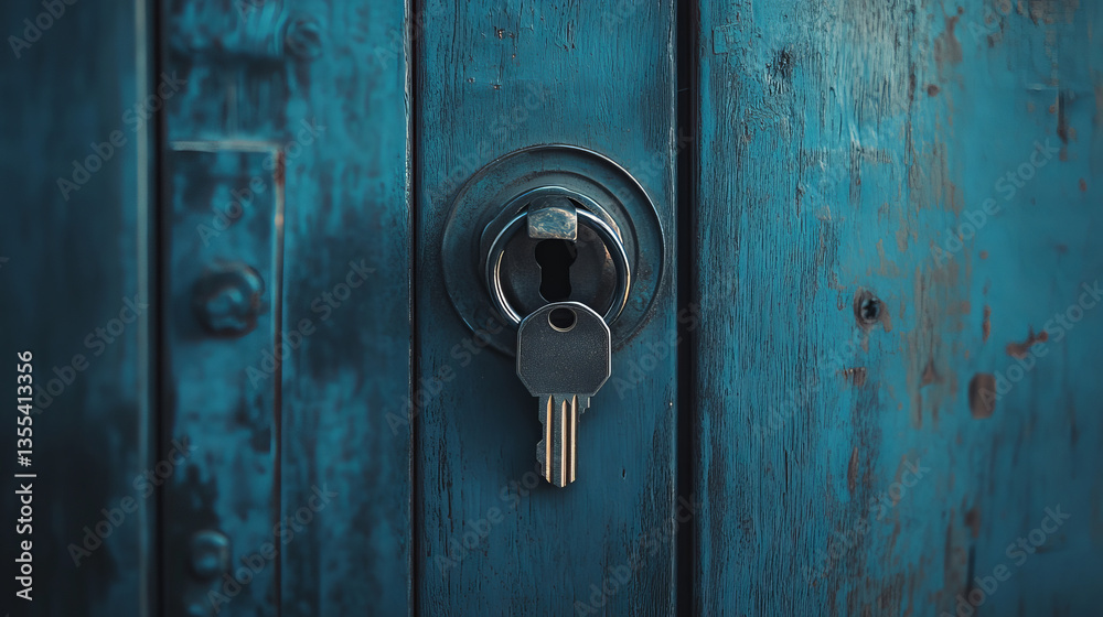 Fototapeta premium House door lock access equipment icon vector safety password privacy element with key and padlock protection security keyhole vector illustration.