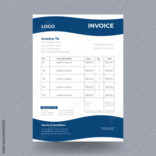 Business corporation and clean invoice template design