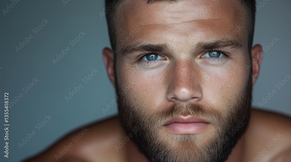 Fototapeta premium Close-up portrait of a man with a serious expression (3)