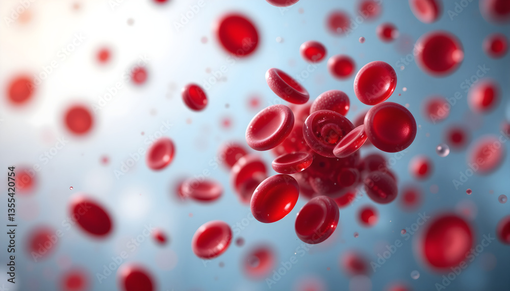 A cluster of red blood cells suspended in mid-air, frozen in a moment of weightlessness. A subtle blur effect conveys motion, while a soft, warm glow highlights their delicate forms. A cluster of red blood cells suspended in mid-air, frozen in a moment of weightlessness. A subtle blur effect conveys motion, while a soft, warm glow highlights their delicate forms.