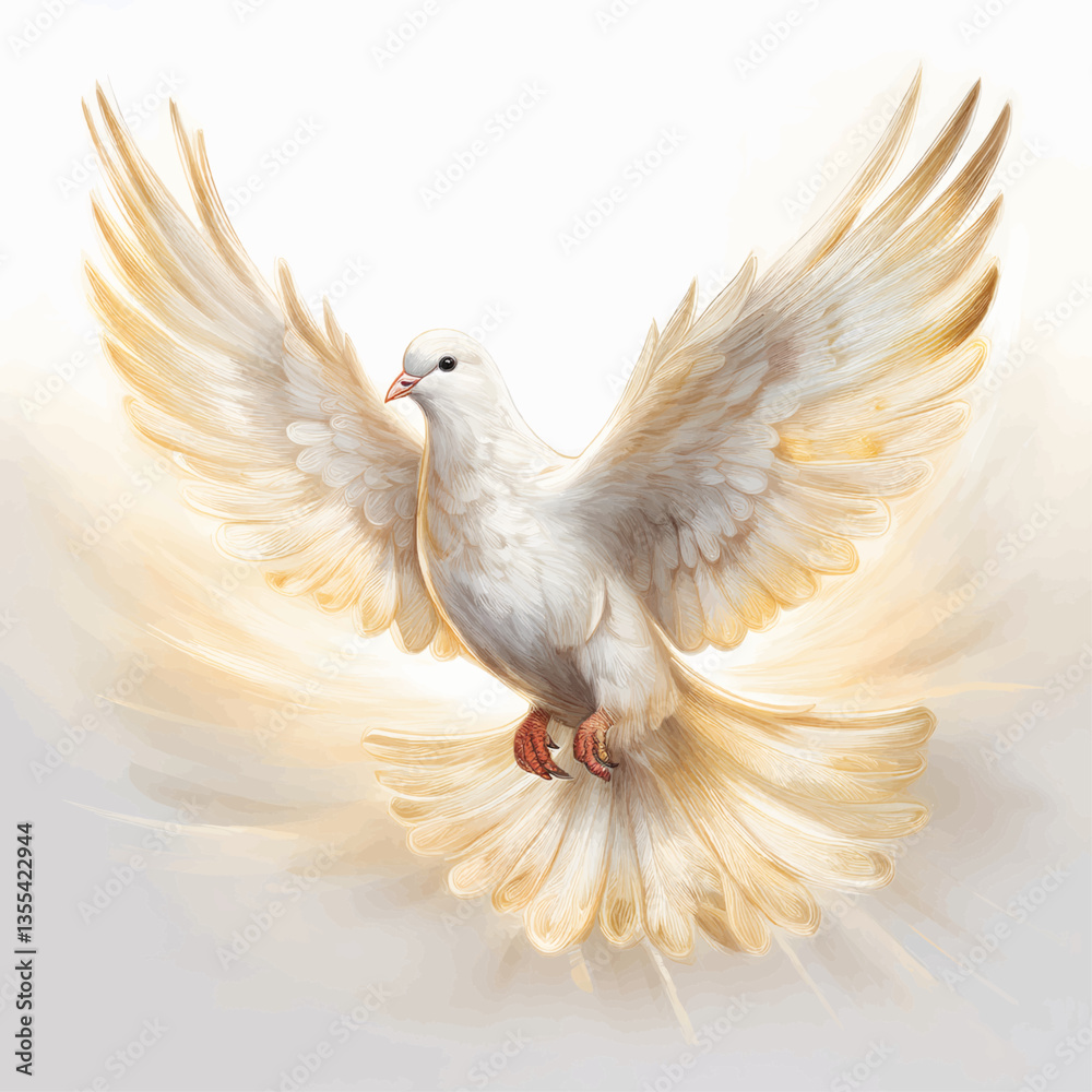 Fototapeta premium Gentle Dove in Flight, Religion, Easter