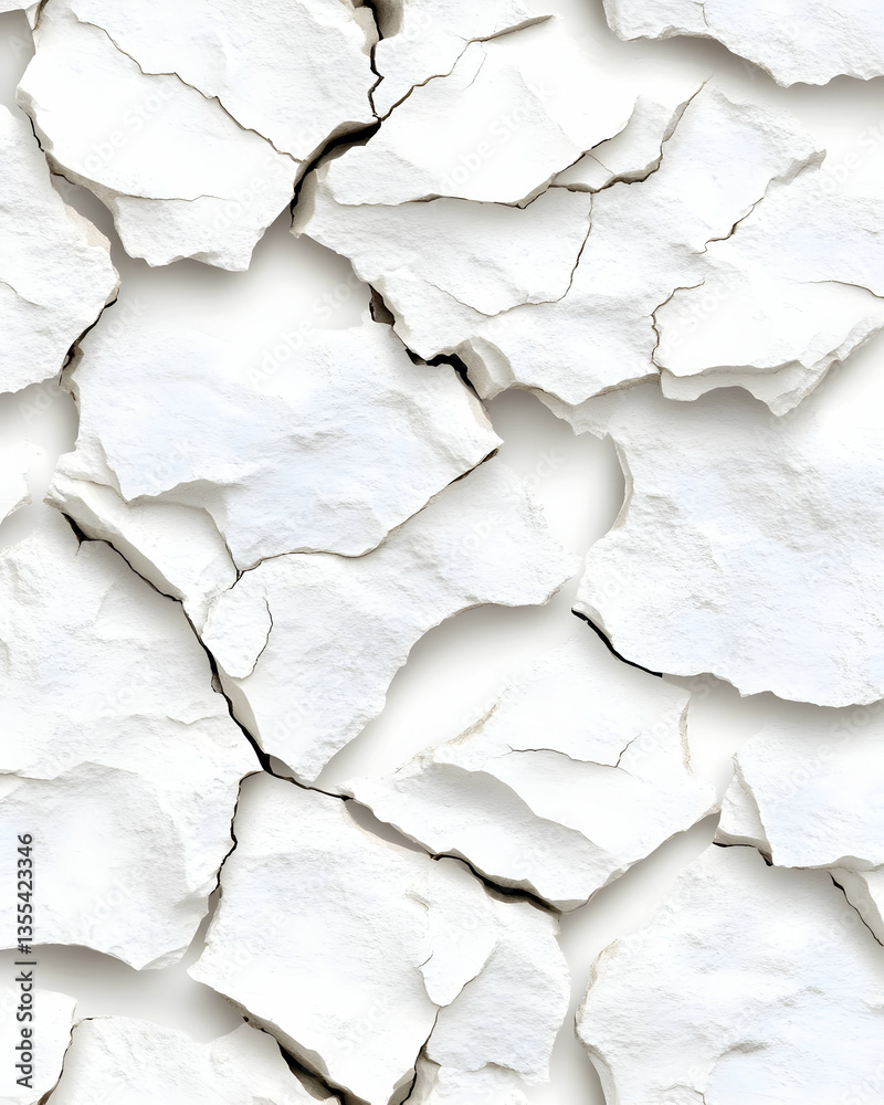 Fototapeta premium Cracked white paint texture background