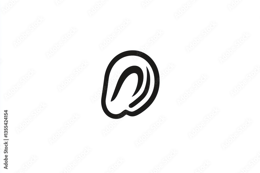 Abstract Ear Icon Minimalist Black and White Design for Communication Hearing and Sensory Co Abstract Ear Icon Minimalist Black and White Design for Communication Hearing and Sensory Co