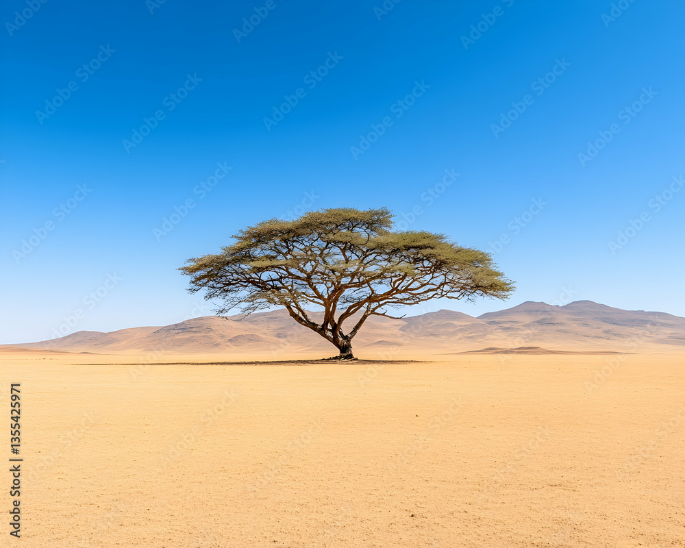 Fototapeta premium Desert Tree Under Clear Sky