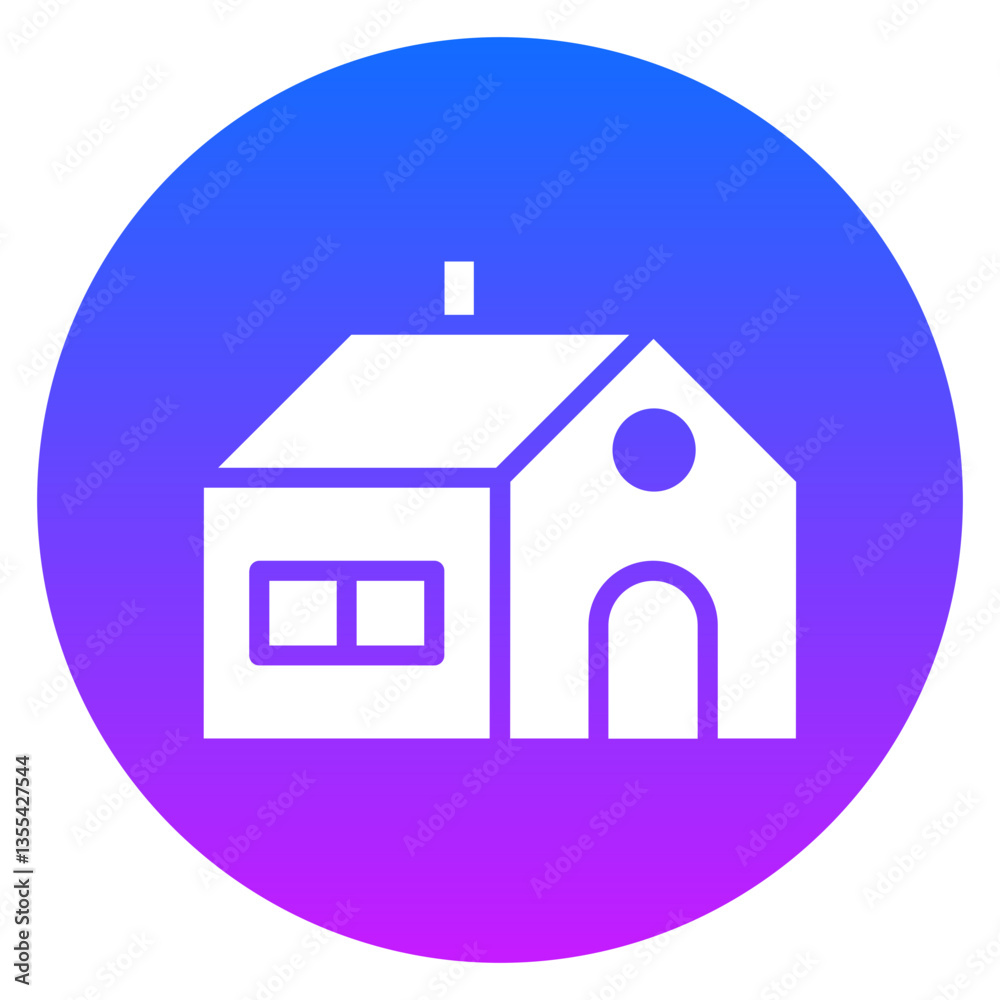 Bold Gradient Circle House Glyph Icon Bold Gradient Circle House Glyph Icon