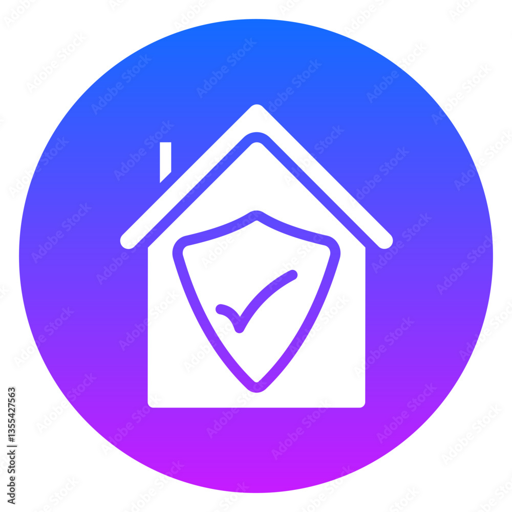 Bold Gradient Circle Home Insurance Glyph Icon Bold Gradient Circle Home Insurance Glyph Icon