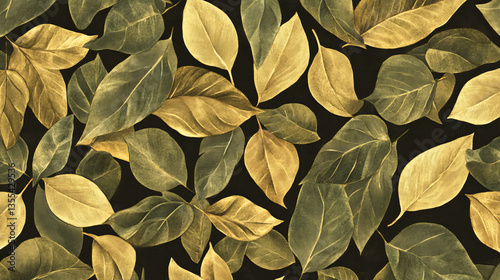 Seamless pattern nature leaves vector illustration.
