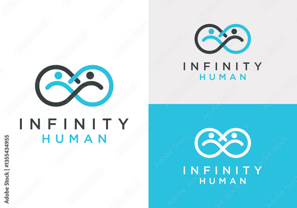 The symbol of infinity of man. The symbol of repetition and infinite cycle. the logo of infinity of human The symbol of infinity of man. The symbol of repetition and infinite cycle. the logo of infinity of human