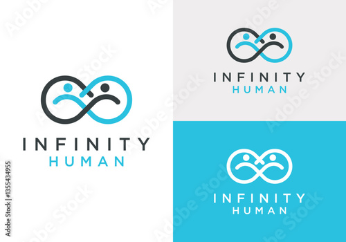 The symbol of infinity of man. The symbol of repetition and infinite cycle. the logo of infinity of human