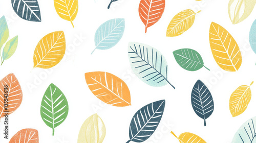 Seamless pattern with leaves hand drawn style vector illustration nature design floral summer plant textile.