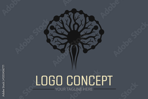 AI Brain cell DNA Vector Logo Ideas for Unique Branding and Graphic Design Inspiration