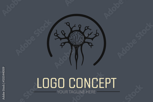 AI Brain cell DNA Vector Logo Ideas for Unique Branding and Graphic Design Inspiration