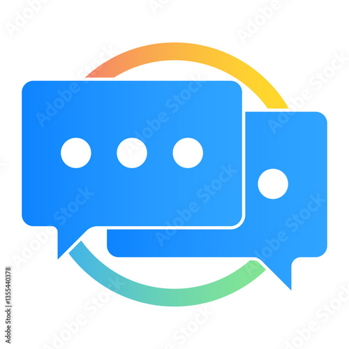 Chat Communication Icon. Messaging, Dialogue, Feedback Concept. Illustration for Customer Support Concept.