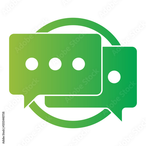 Chat Communication Icon. Messaging, Dialogue, Feedback Concept. Illustration for Customer Support Concept.