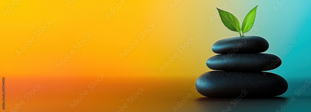 Obraz premium Zenith Calmness: Stacked Stones and Inner Peace