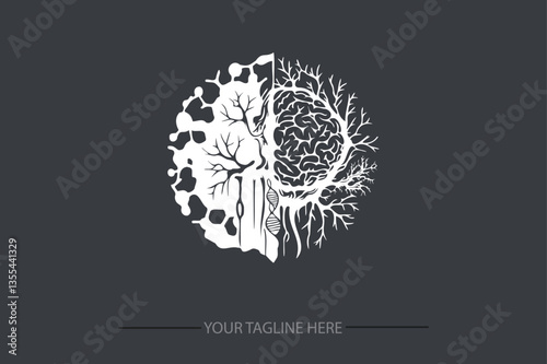 AI Brain cell DNA Vector Logo Ideas for Unique Branding and Graphic Design Inspiration